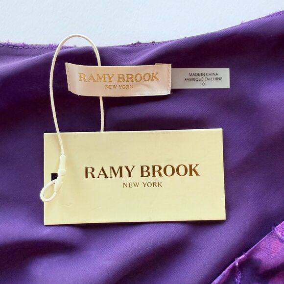 NWT Ramy Brook Michelle Silk Blend One Shoulder Dress in Vibrant Purple Size 0 - Picture 8 of 14